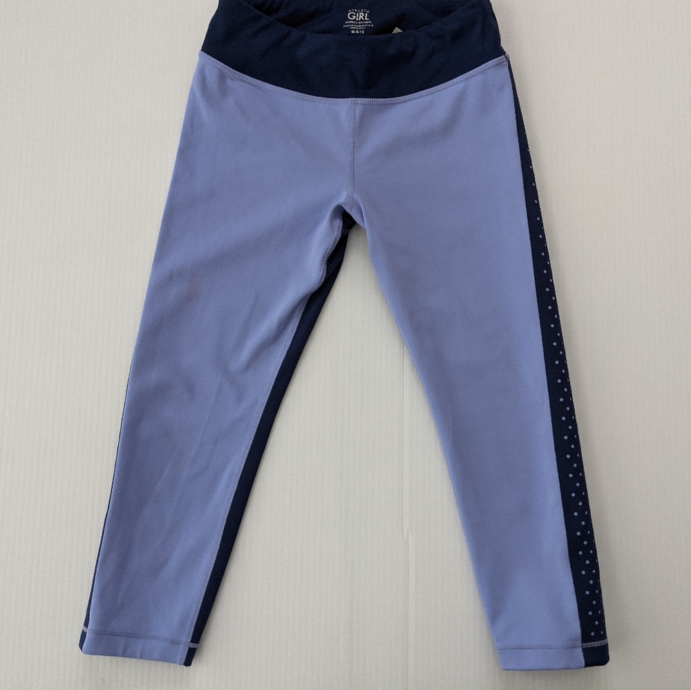 Athleta Girl Capri Leggings - Periwinkle and Navy Blue - Sz. Medium